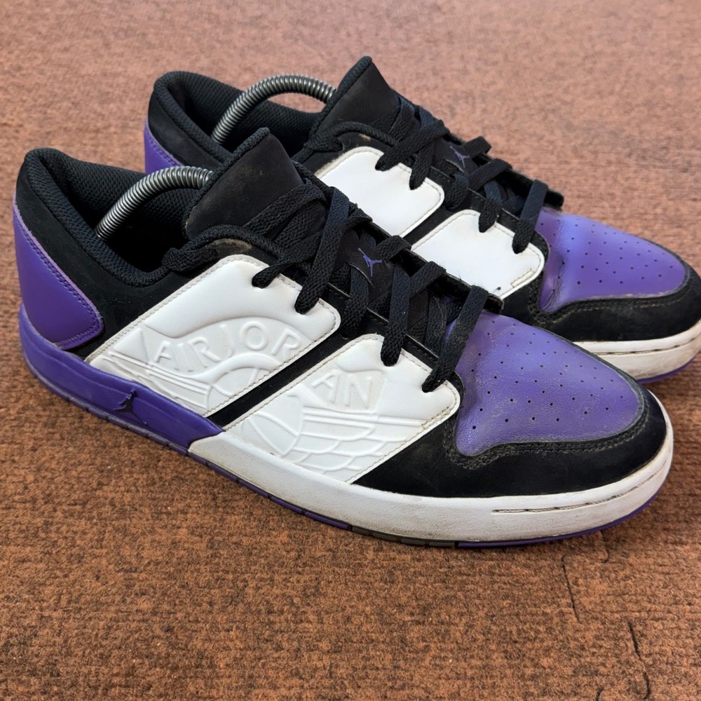 B- Air Jordan Nu Retro 1 Low Purple Black White DV5141-105 Mens Size 11 Sneaker